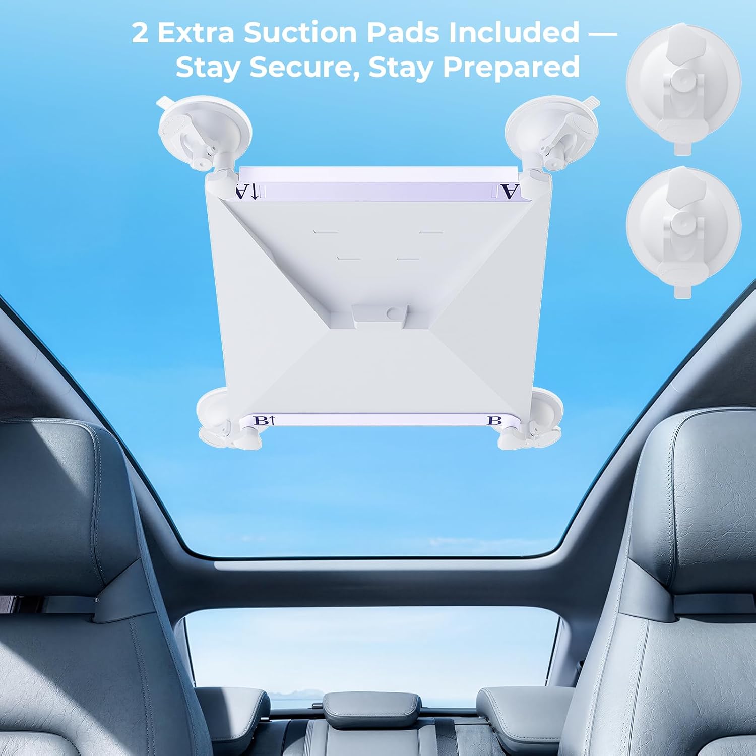 Starlink Mini Car Mount, Starlink Mini Accessories for Car Windows & Sunroofs, Secure Mounting Kit with 2 Spare Cups & Anti-Slip Pad,All-Weather Stability for RVs, Trucks & Boats(White)