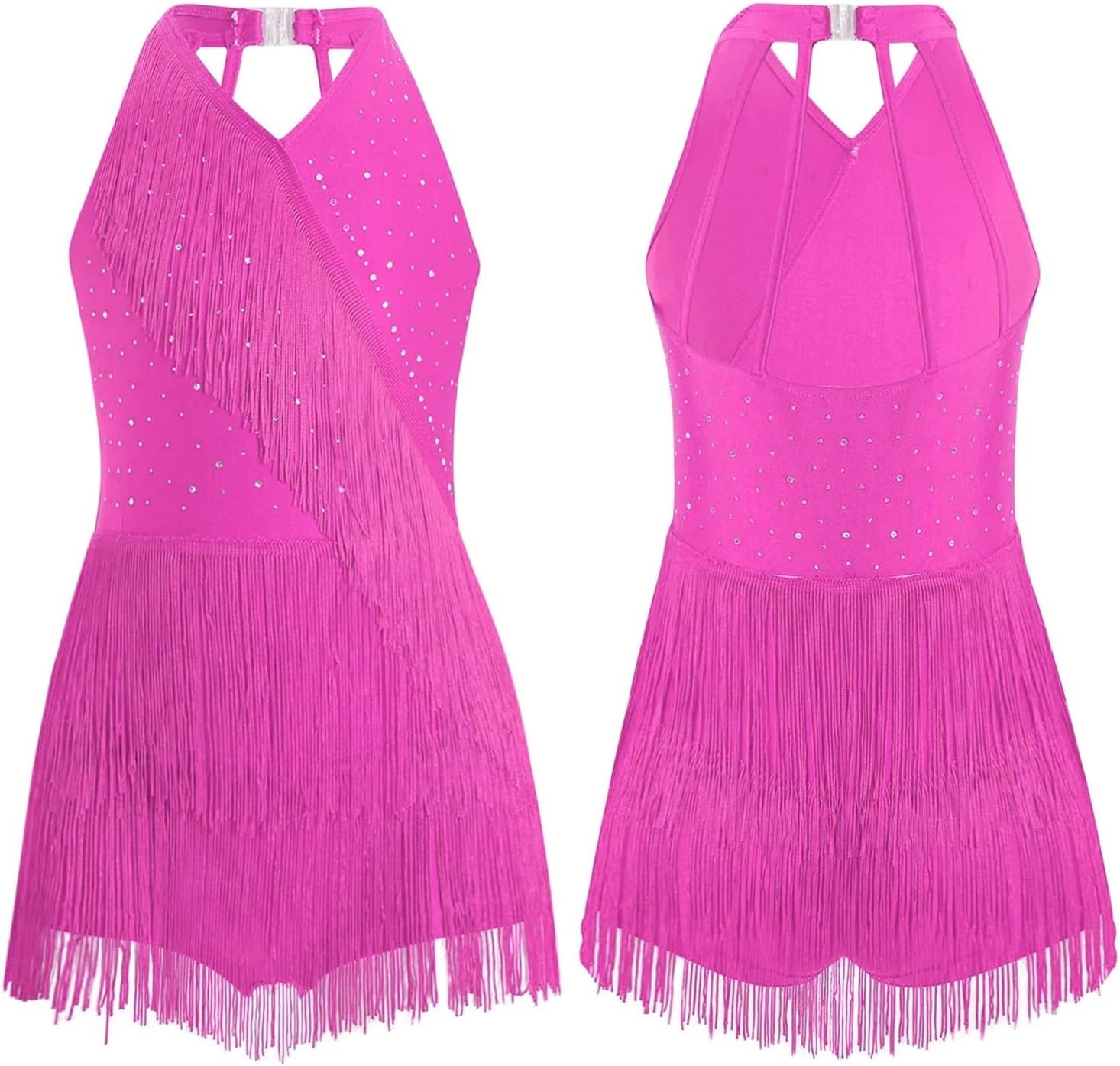 Figure Skating Dress Rhinestones Modern Hip Hop Jazz Dance Performance Costume Girls Glittery Boyshorts Dress