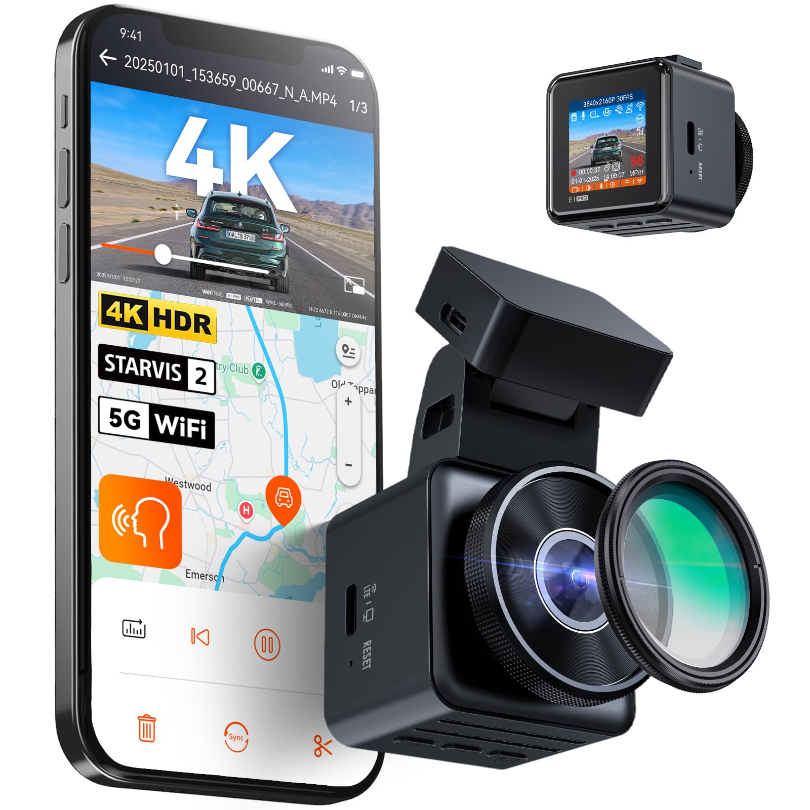 Photo 1 of Vantrue E1 Pro 4K Mini Dash Cam