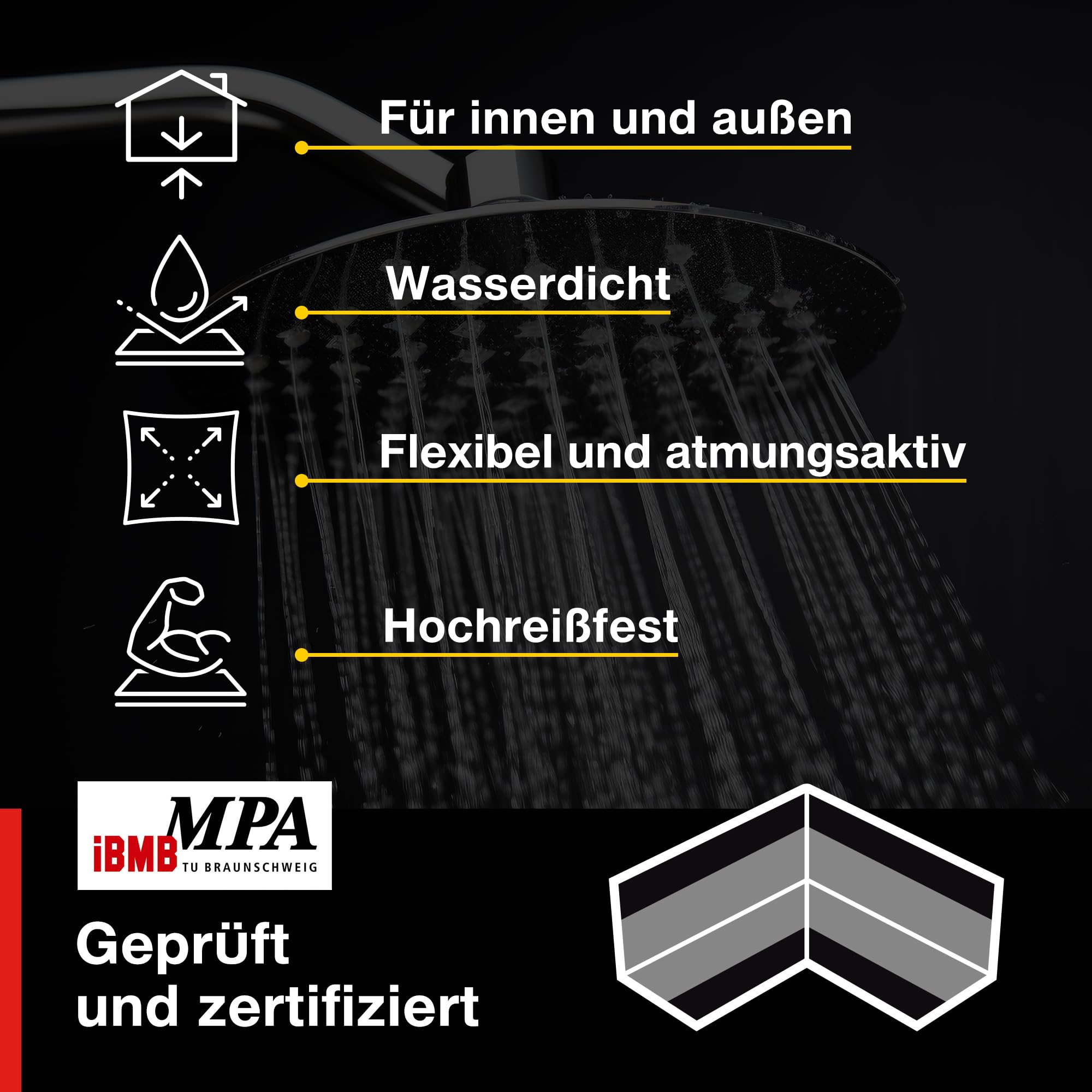 Isolbau Innenecke P2 Blau - 50 Stück - Wasserdichtes Eck-Dichtband für Sanitär, Dusche, Bad, Fliesen, BalkonEckabdichtung Dichtecke Abdichtung für Innen- & Außenbereich