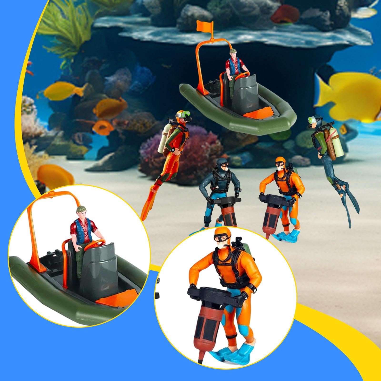 F Fityle Figuras de buceador y Conductor, Juguetes de Buceo, Accesorios, Figuras de buceadores, Modelos a Escala
