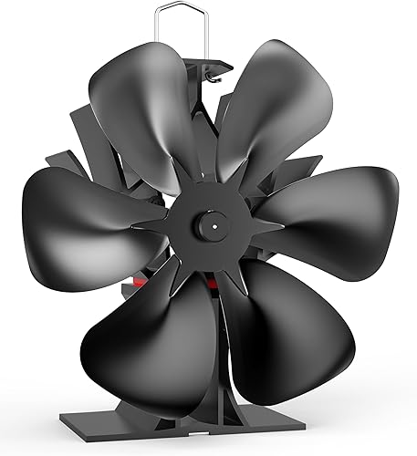 Signstek Ventilador de estufa de leña grande, 6 aspas, quemador de chimenea de gran tamaño, ventilador de calor para habitación Biggger,