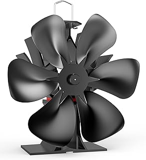 Signstek Large Wood Stove Fan, 6 Blades Big Size Fireplace Burner Heat Powered Fan for Biggger Room, Silent Operation,Circulation for Wood/Log Burner/Pellet Stove