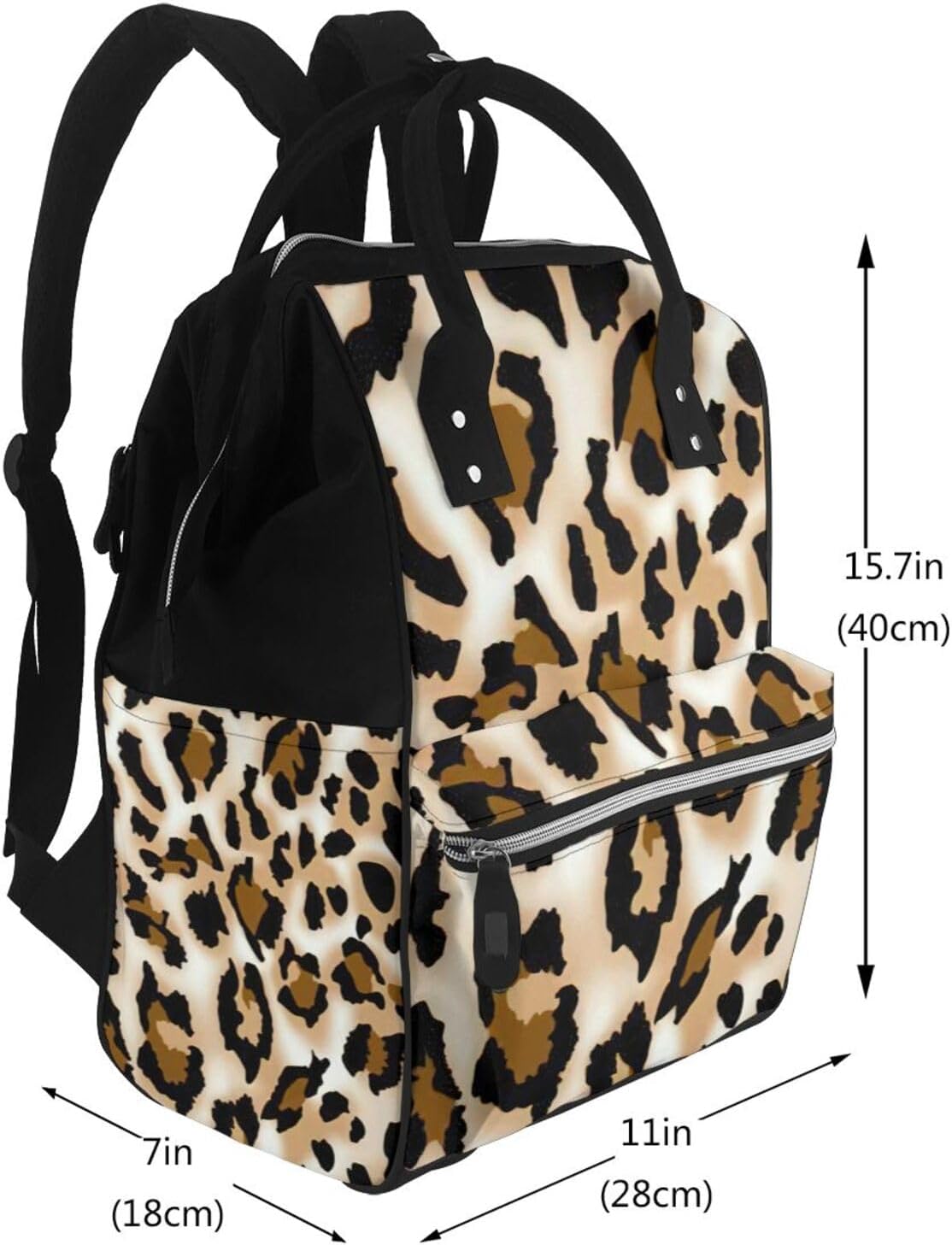 Elegant Leopard Print Mummy backpack Large, Waterproof,Adjustable Straps for Outdoor Activities