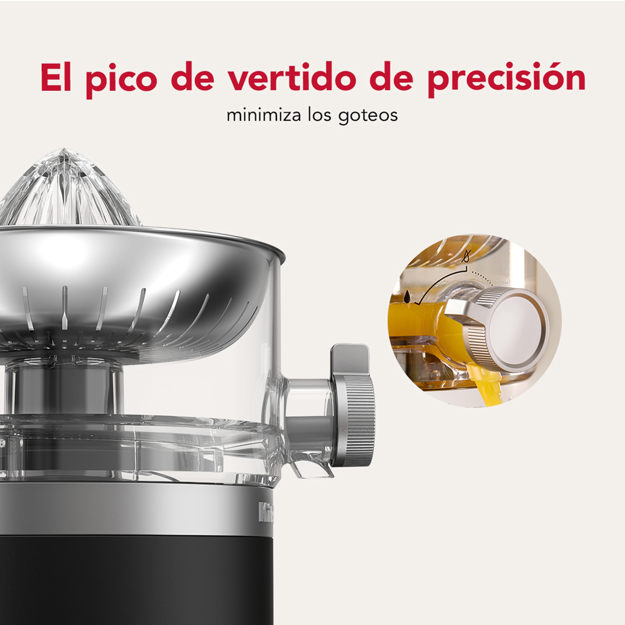KitchenAid Go Exprimidor Inalámbrico, Cabezal Reversible Automático, Recipiente 473ml Sin BPA, Apto Lavavajillas, Naranja, Limón y Lima, Batería No Incluida, Negro Mate
