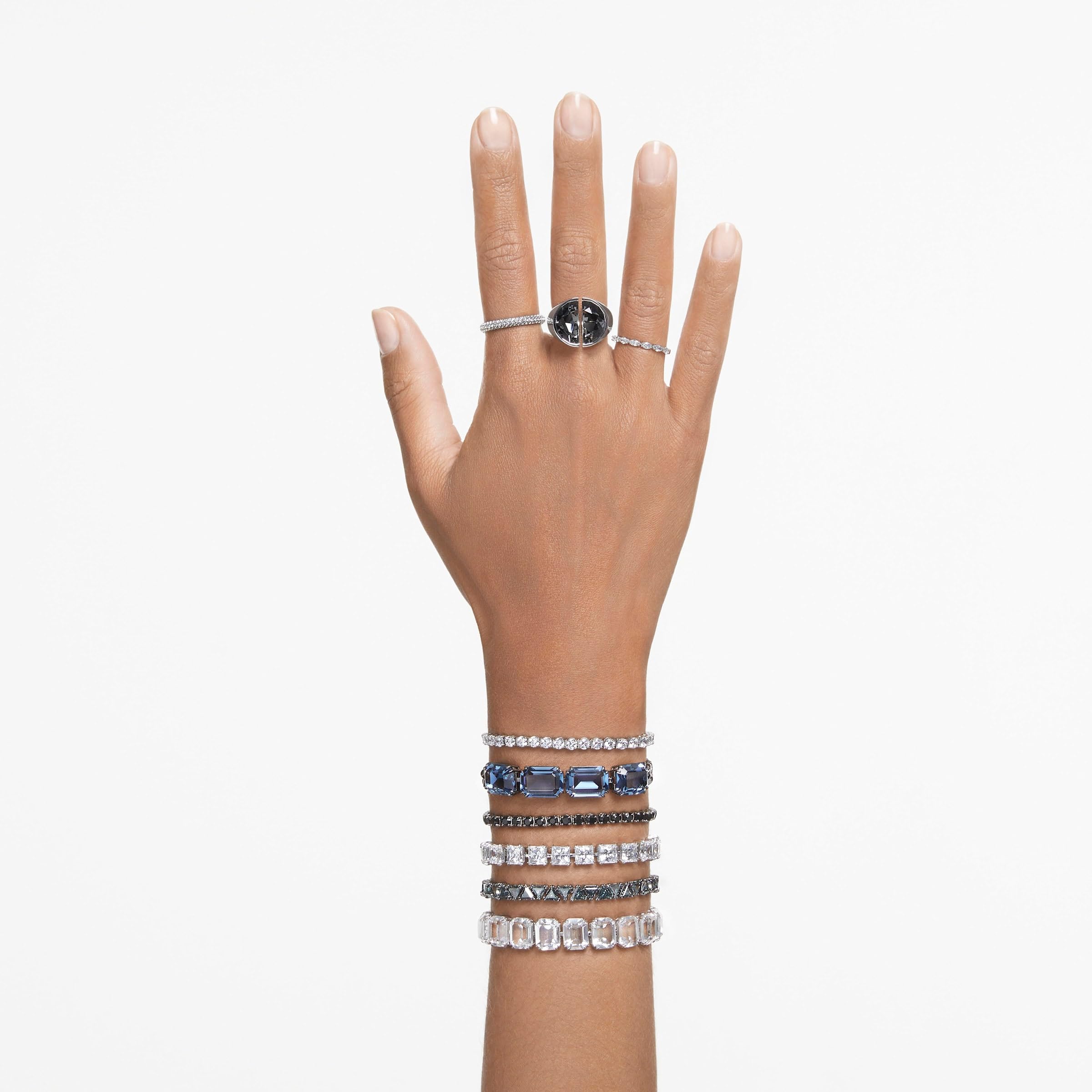 Swarovski Matrix Tennis, Rhodiniertes Armkettchen mit Strahlenden Swarovski Kristallen