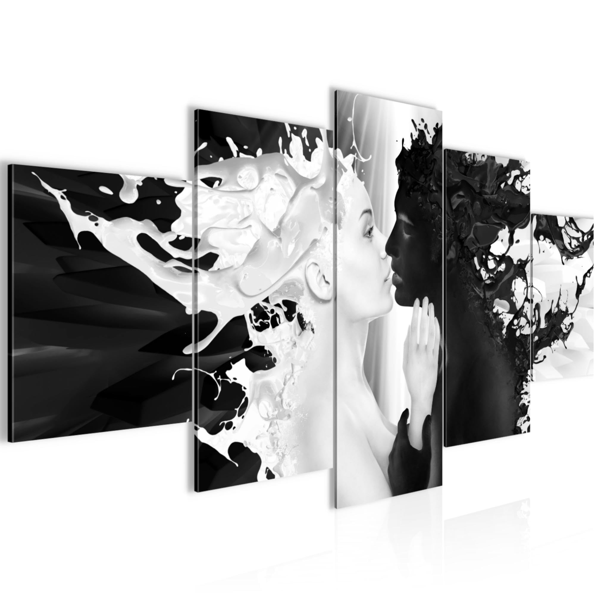 Runa Art B Milk And Coffee Image Non-Woven 5 Pieces Love Lack-And-White Edroom Hall 005053