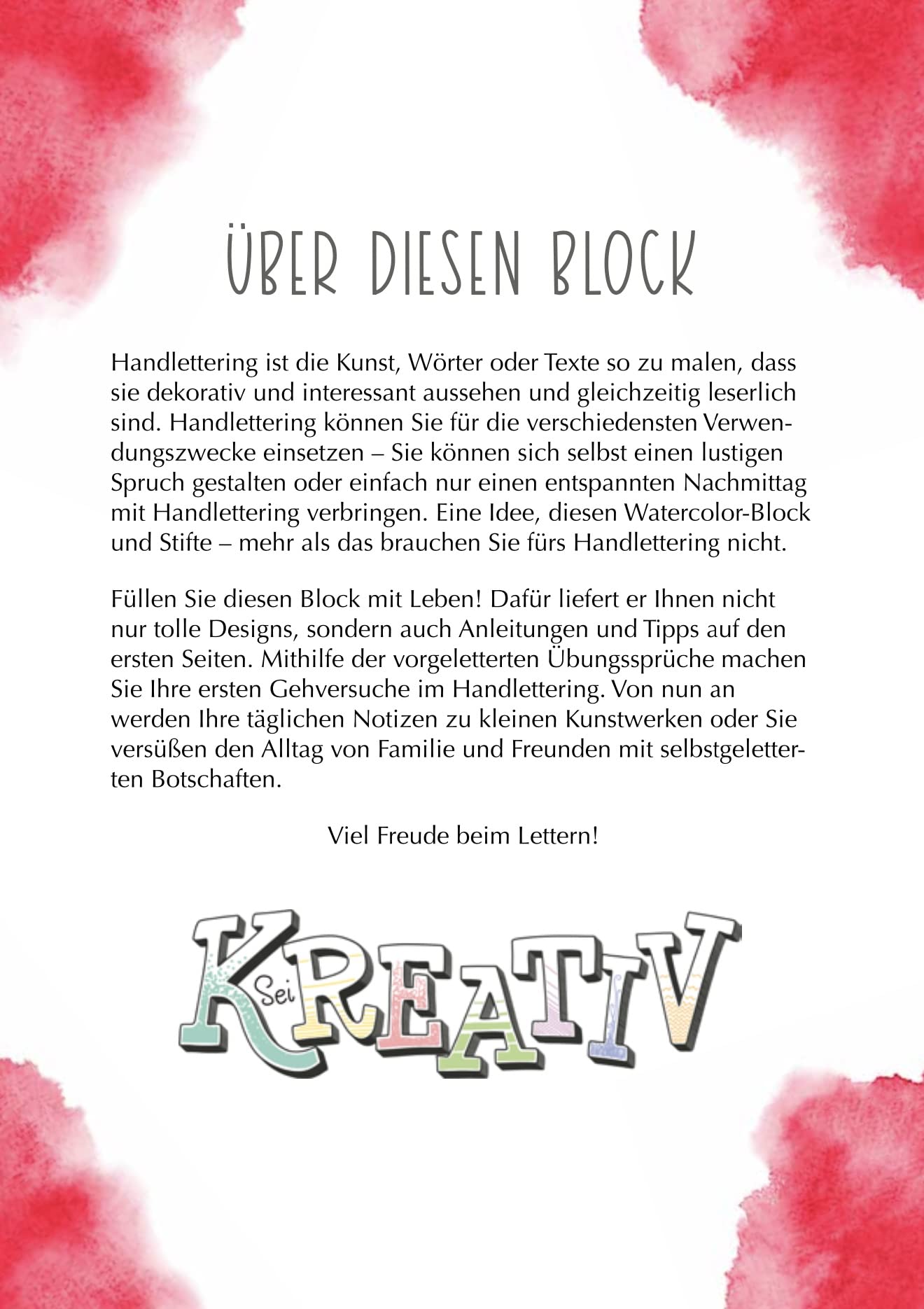 Frech Handlettering Design Paper Block Watercolor-Effekte A6: 75 Feste Motivpapiere (DIN A6, 220 g/m²) mit 25 verschiedenen Watercolor-Hintergründen Zum Belettern mit Handlettering-Grundkurs