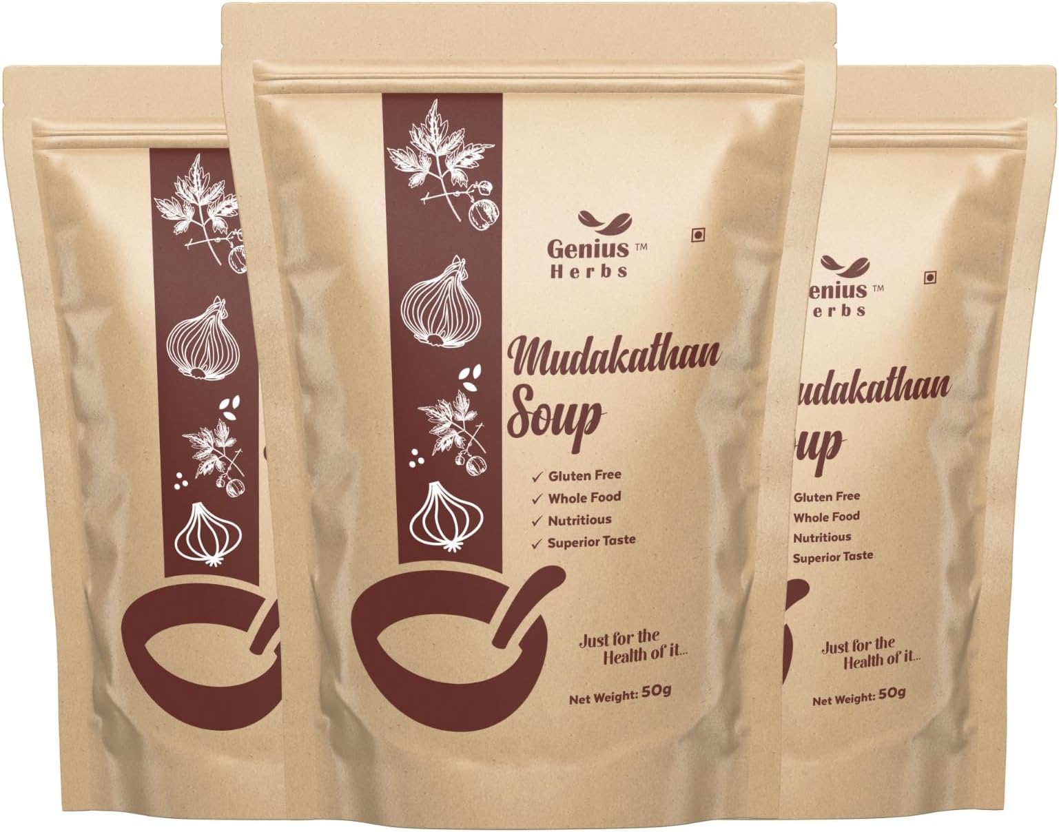 Genius Herbs Mudakkathan Soup Powder 50g | Balloon vine spinach | Enhanes Bone Health | Pack of 3