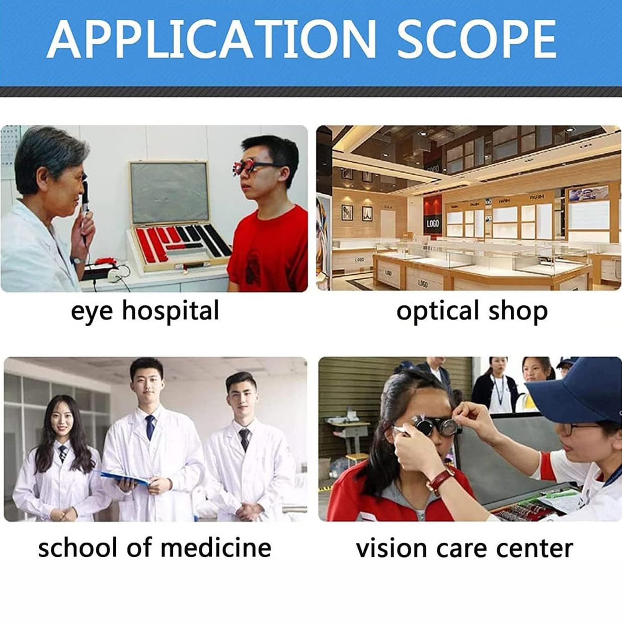 Kit di optometria, Set di Lenti di Prova ottiche da 232 Pezzi Kit di optometria, Montatura per Lenti di Prova ottiche, Scatola di optometria Accessori per la Protezione degli Occhi con custo