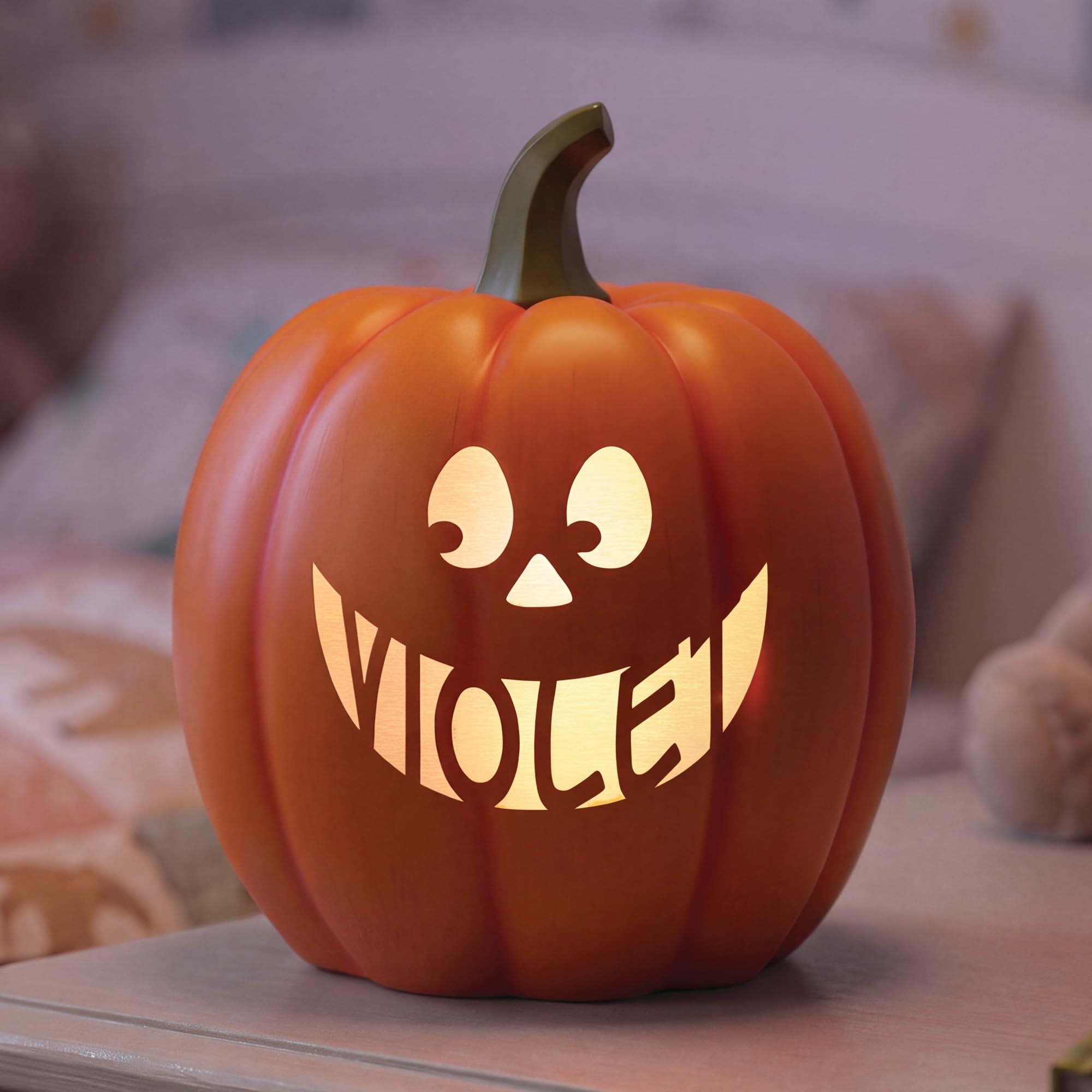 Let's Make Memories Personalized Jack o Lantern Halloween Pumpkin Decor Outdoor- Light Up…