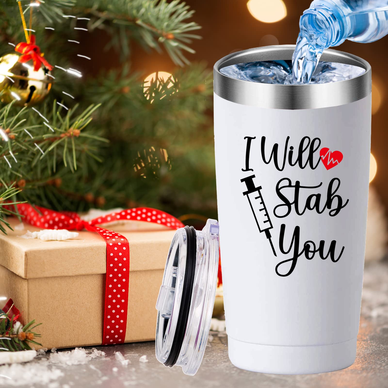 Mamihlap I Will Stab You Travel Mug Tumbler.Doctor,Nurse,Nurses Week GiftsThank You,Appreciation,Christmas,Birthday Gifts for Nurse,Doctor.Medical Nursing School Graduation Gifts.(20 oz White)