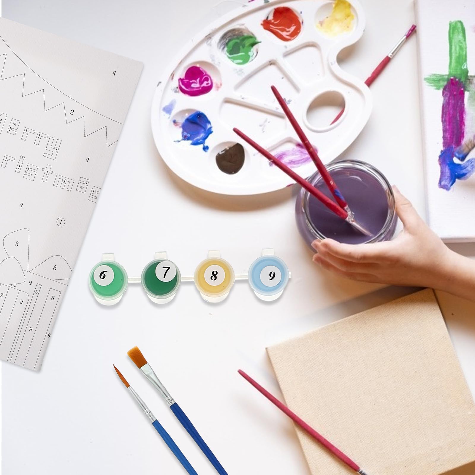 BESPORTBLE 8 Boîtes Peinture Numérique de Noël pour Garçon et Filles, Kit