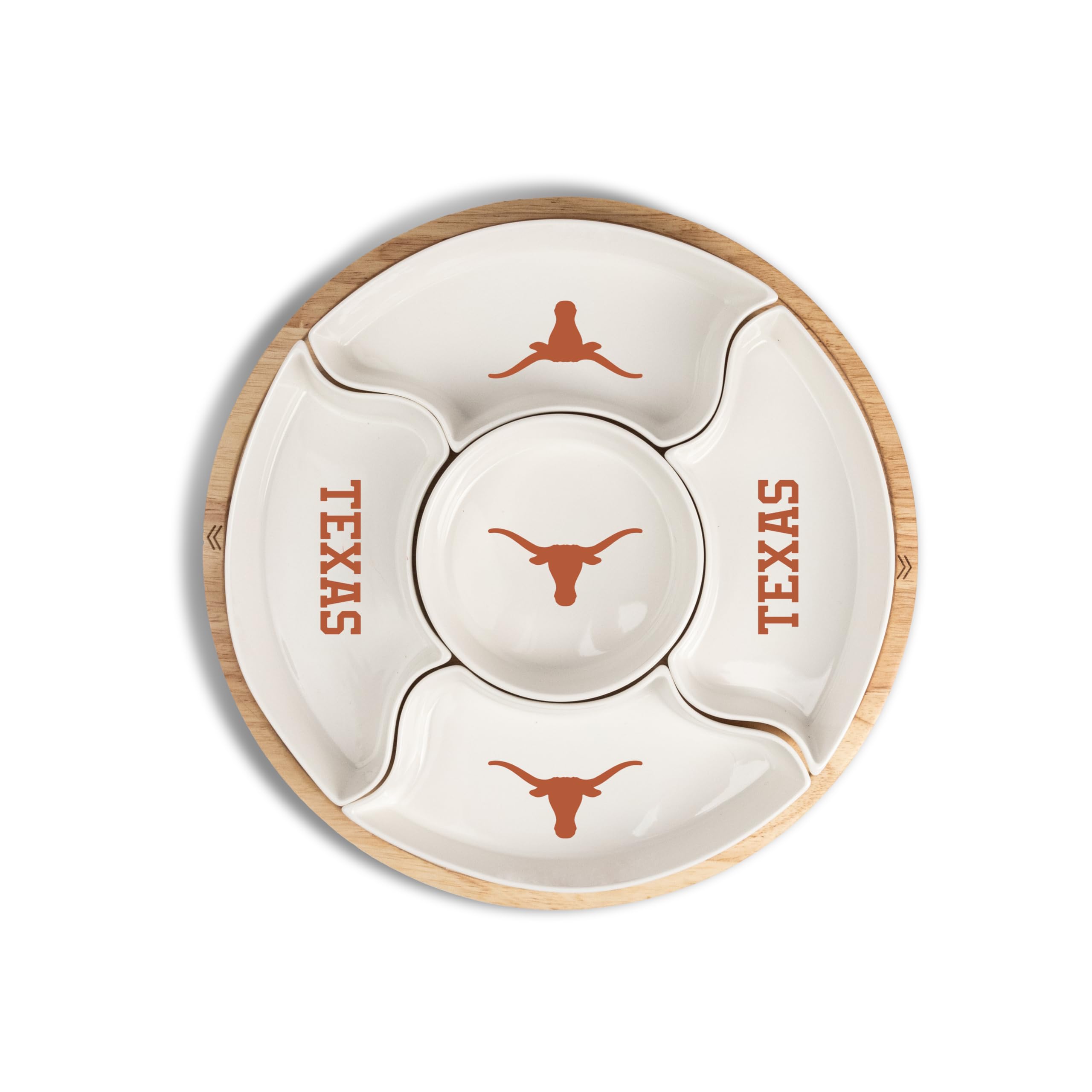 The Memory Company | Licensed NCAA 16" 5-Section Serving Tray w/Wood