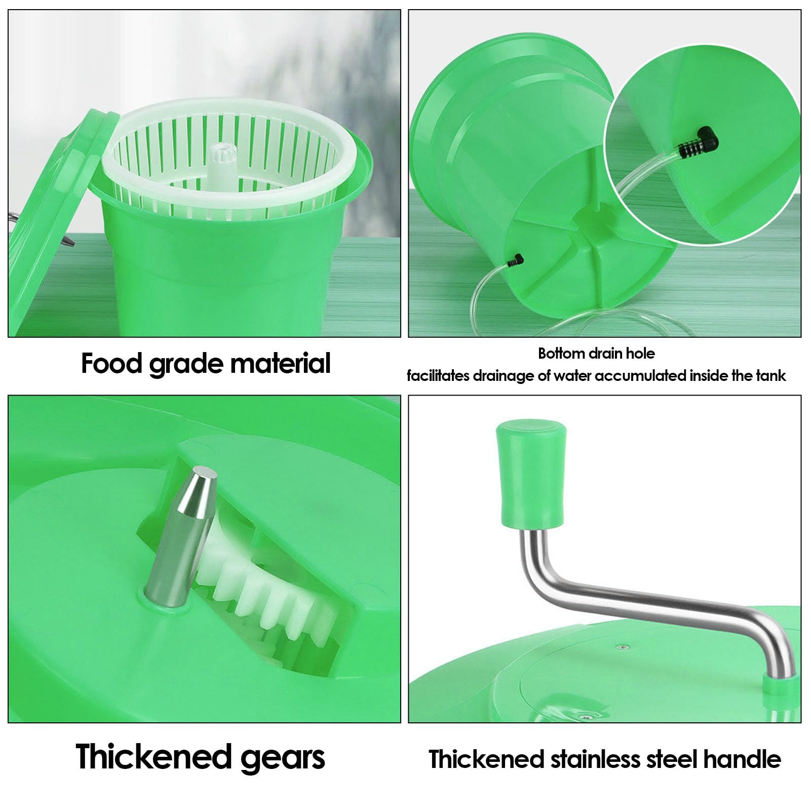 Ensalada Manual de 12 Litros para Cocineros Caseros que Preparan Ensaladas Frescas, Elimina el Exceso de Agua, Mantiene las Verduras Crujientes, Extiende la Frescura y Evi