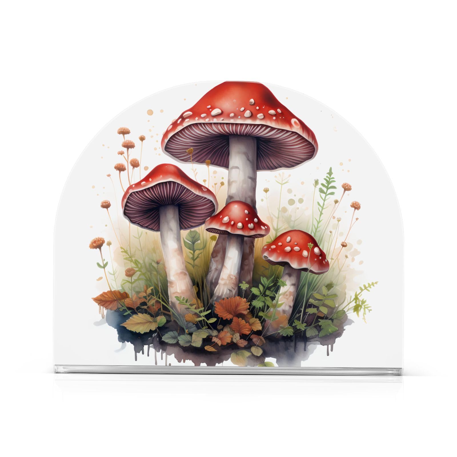 Cute Mushroom Napkin Holder, Acrylic Napkin Holders for Table Cocktail Napkins Dispenser Paper Stand for Home Kitchen Restaurant Bar, 1 Pc