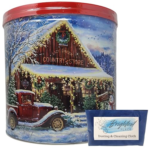 Regalo de palomitas de maíz navideñas camión rojo vintage en Snowy Country Store paquete de maíz explotado de gran valor en 3 sabores caramelo
