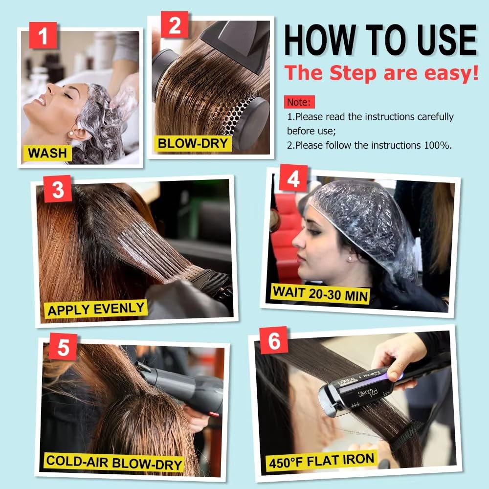Keratin-Haarbehandlung von Brazilian Straight, Komplett-Behandlung für zu Hause, Haarglättsystem in Salon-Qualität, Trockenfönen, 100 ml