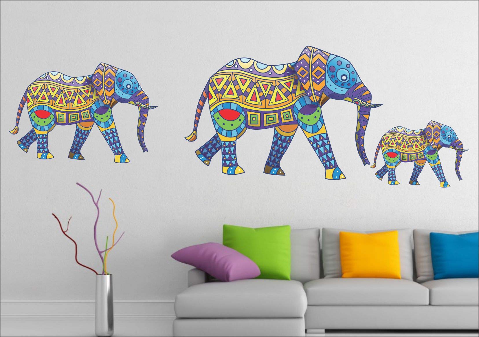 Saaz Saar Elephant Old Wall Sticker for Kids Room/Living Room/Bedroom/Home, Wall Art,