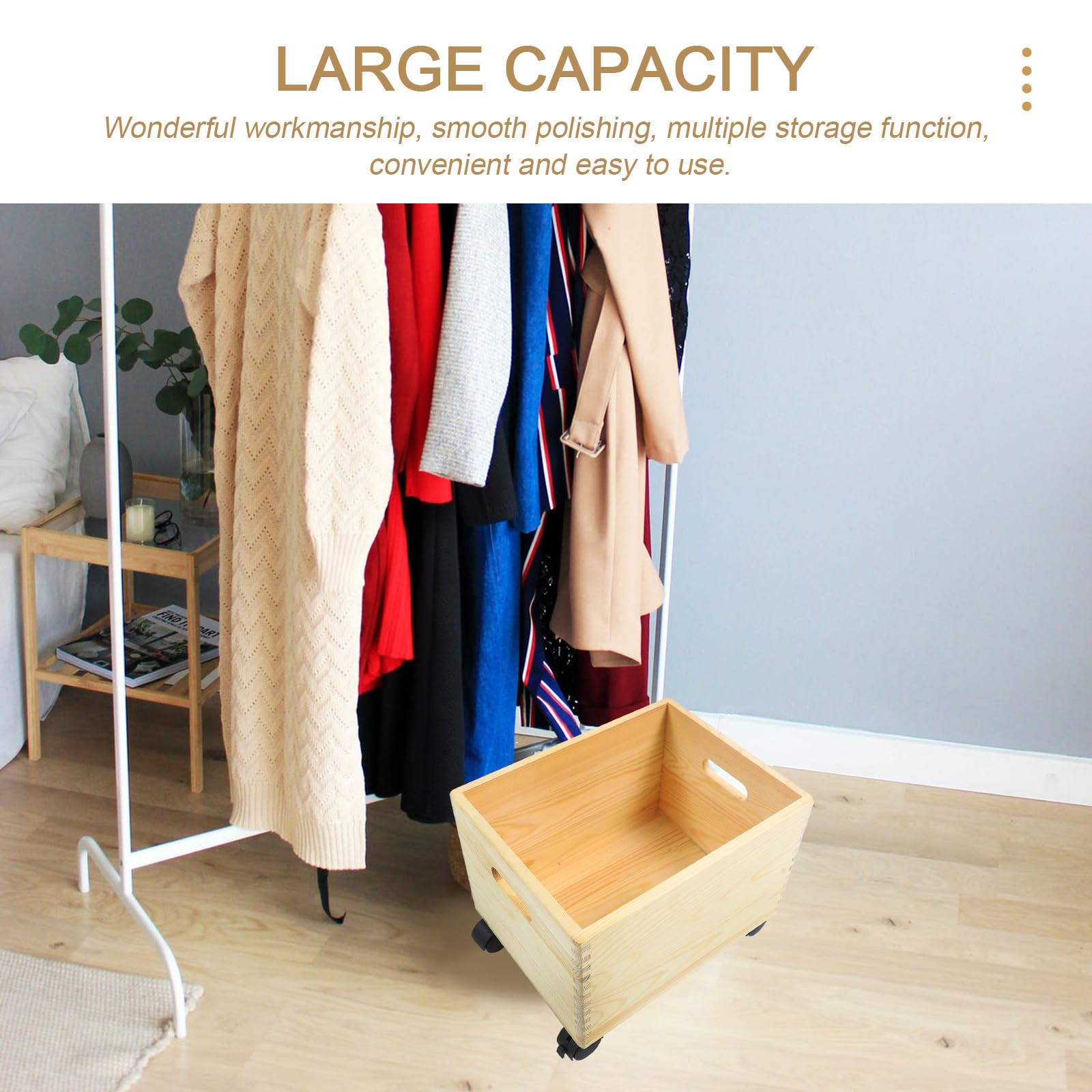 SUPVOX Caja de Almacenamiento de Madera Ruedas para Uso Múltiple, Diseño Práctico y Material Abs Duradero, Adecuado para Organizar Artículos Diversos Hogar