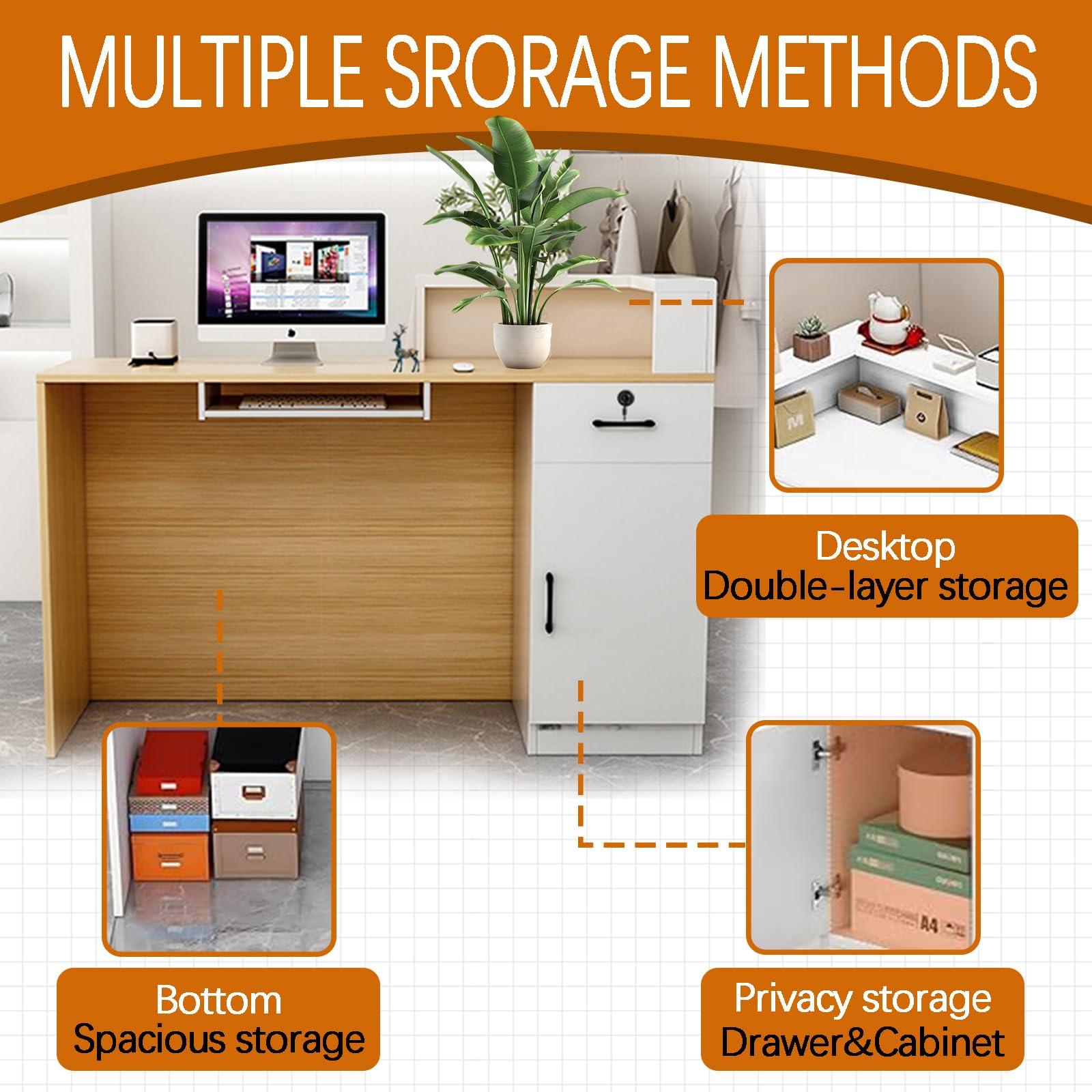 Registratore di cassa con serratura per uffici, atri e negozi, grigio, 140 x 42 x 100 cm, per transazioni efficienti, archiviazione sicura, design durevole, ideale per aziende