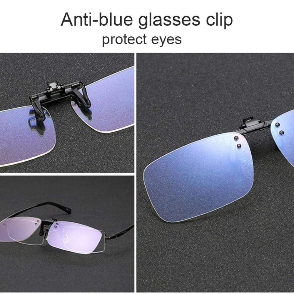 XINGYU Occhiali per Computer con Clip Blu Chiaro Ultraleggeri e fissi Occhiali da Gioco Flip On Rimless Easy Fit su montature da Vista Giallo