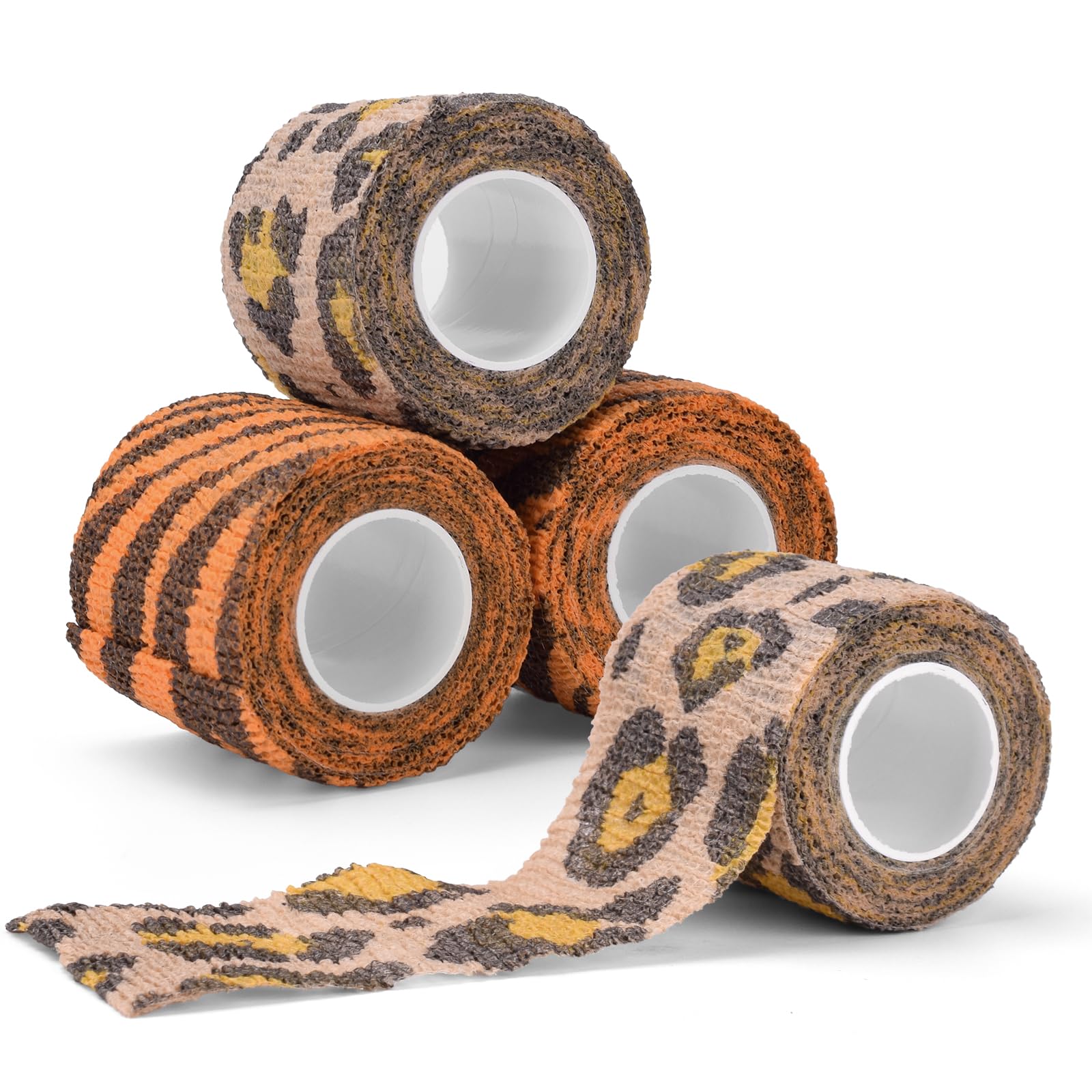 JimKing Tattoo Grip Cover, Self-Adhesiive Tape, Elastic Bandage Wrap Roll, 4pcs,Tiger&Leopard Pattern (Pack of 2) — Amazon image 7