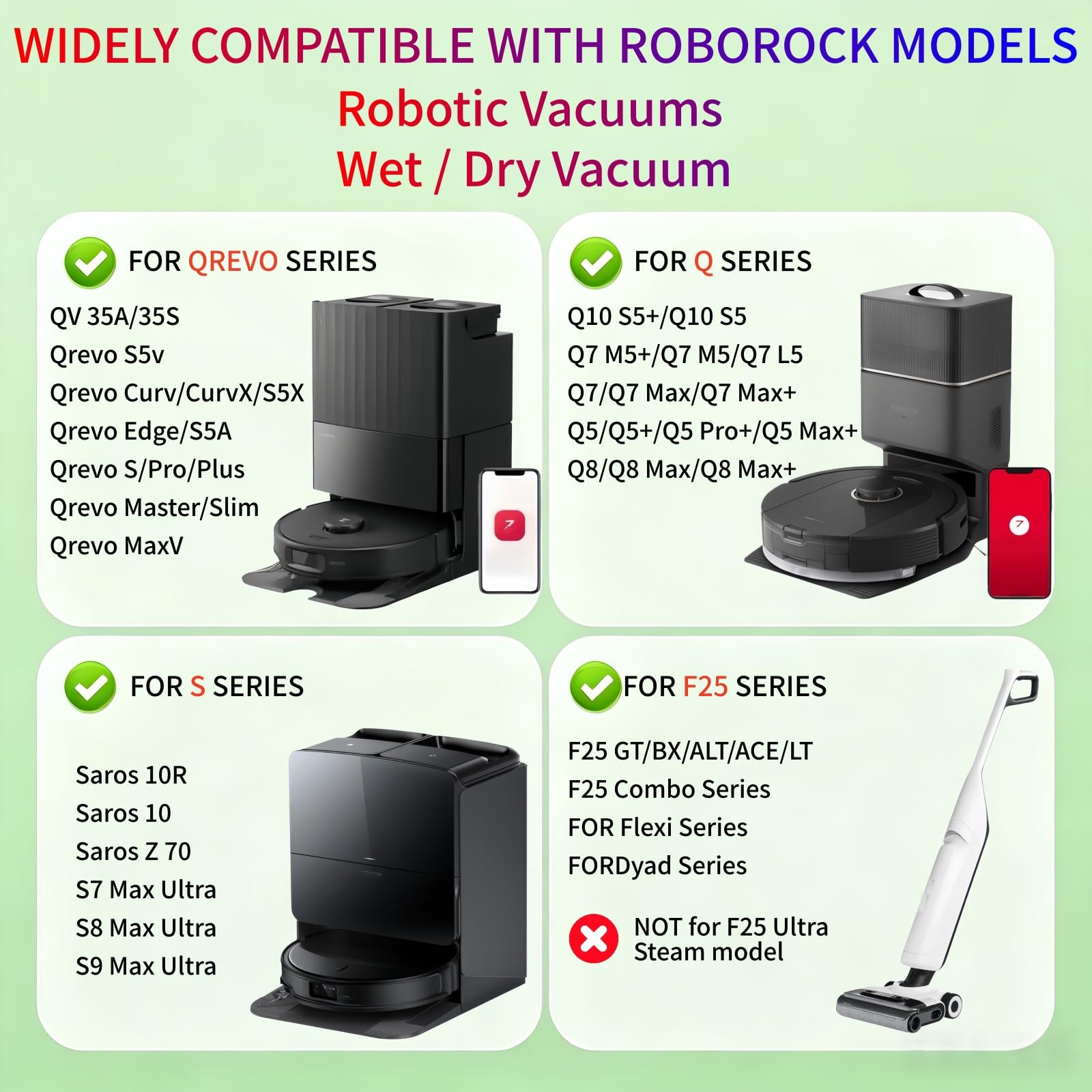 Solution De Nettoyage De Sol De 480 Ml, Compatible Avec Roborock F25 Flexi Dyad Saros Qrevo Series Laveuse De Sol, S7 S8 S9 Max Ultra Series Aspirateur Robot(2 pcs)