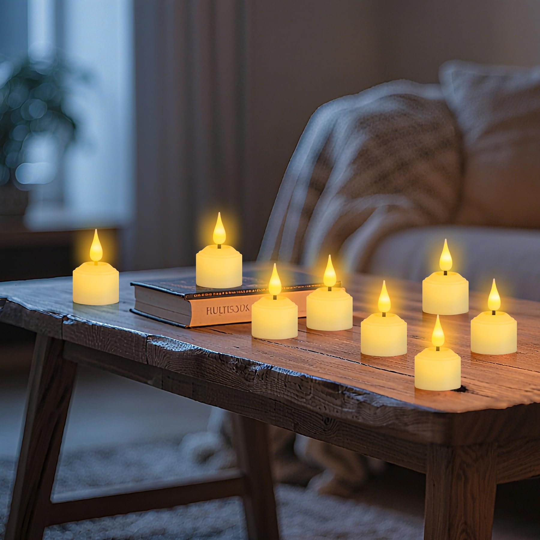 Forever Speed 12 Pezzi Candele LED Ricaricabili con Stazione di Ricarica e Telecomando, Lumini LED Elettriche Flameless Candele per Decorazione per Feste, Matrimonio, Regali
