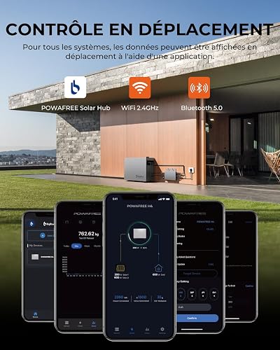 BigBlue Powafree Batterie de 2048Wh pour kit Solaire, Batterie LFP 2 MPPT avec Entrée Solaire 800W, Fonctionne à -20 °C & Étanche IPX4, 2 in 1Système de Stockage Solaire avec Contrôle Intelligent - 3