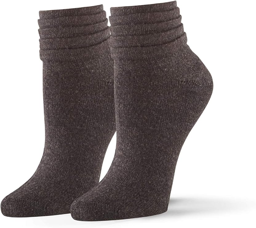 No Nonsense womens Mini Crew Ankle Boot Socks, 2 Pair Pack, Black, 410