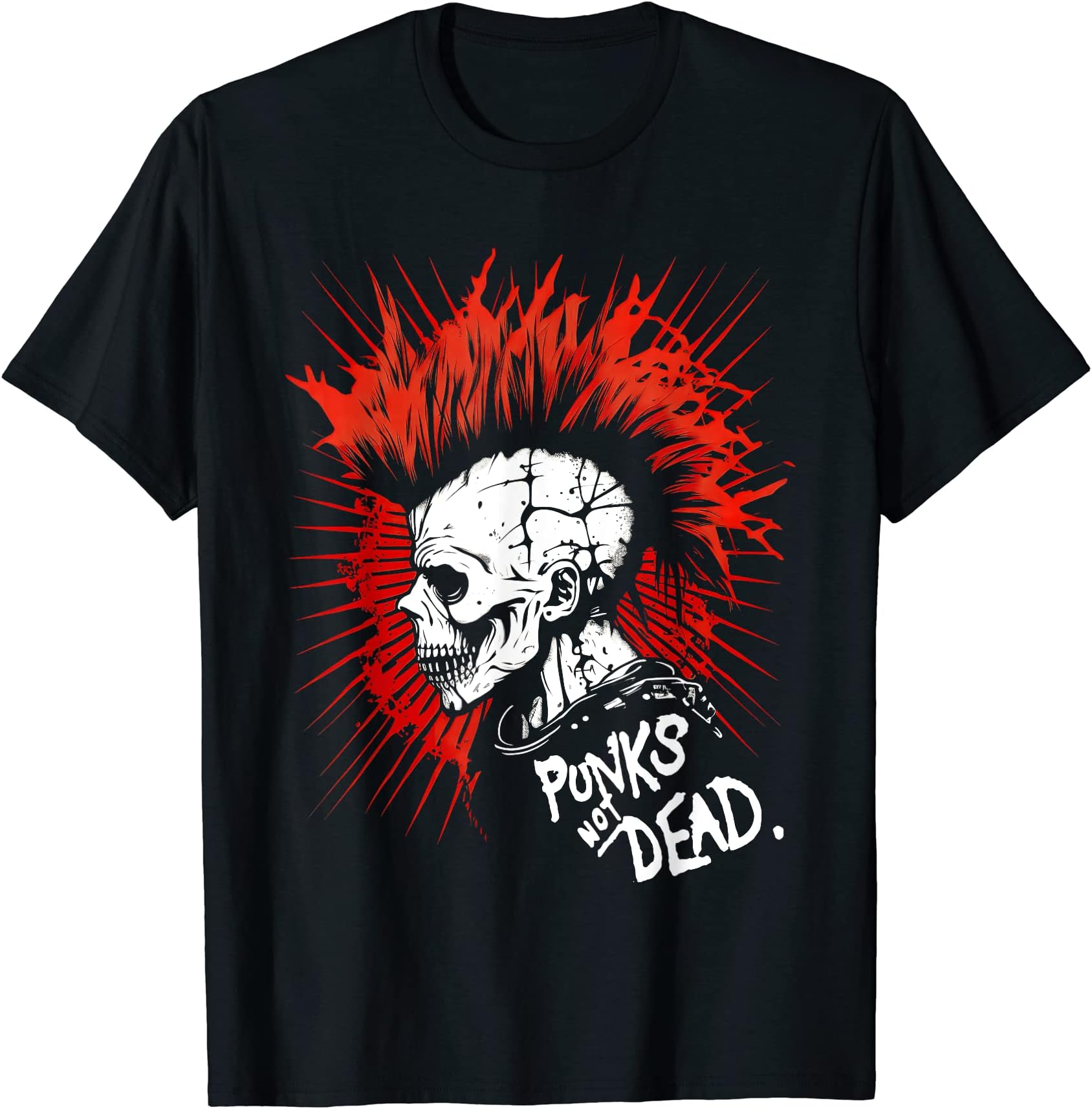 Vintage Punk Rock Skull - Punks Not Dead T-Shirt