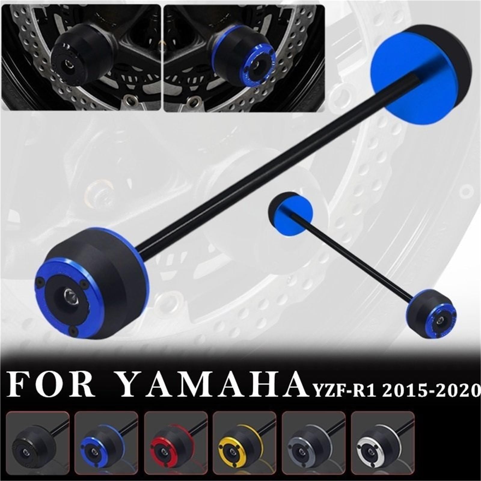 Osłona Podwozia Motocykla Pasuje do motocykla YAMAHA YZFR1 YZF-R1 R1M 2015-2021 CNC + POM Przednia tylna oś widelca Slider Pad ochronny Crash Płyta Podwozia Motocykla(One Pair Silver)