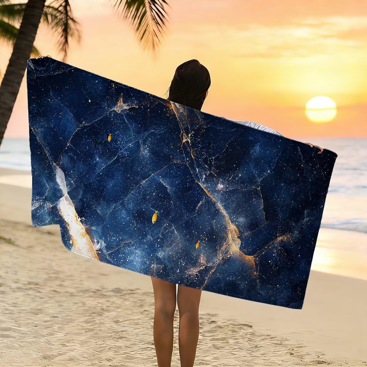 Ręcznik plażowy XXL, 90 x 200 cm, zestaw 2 szt., ręcznik do sauny, ręcznik z mikrofibry, szybkoschnący, sportowy ręcznik do studia fitness, lekki ręcznik kąpielowy, duży ręcznik kąpielowy, bez piasku