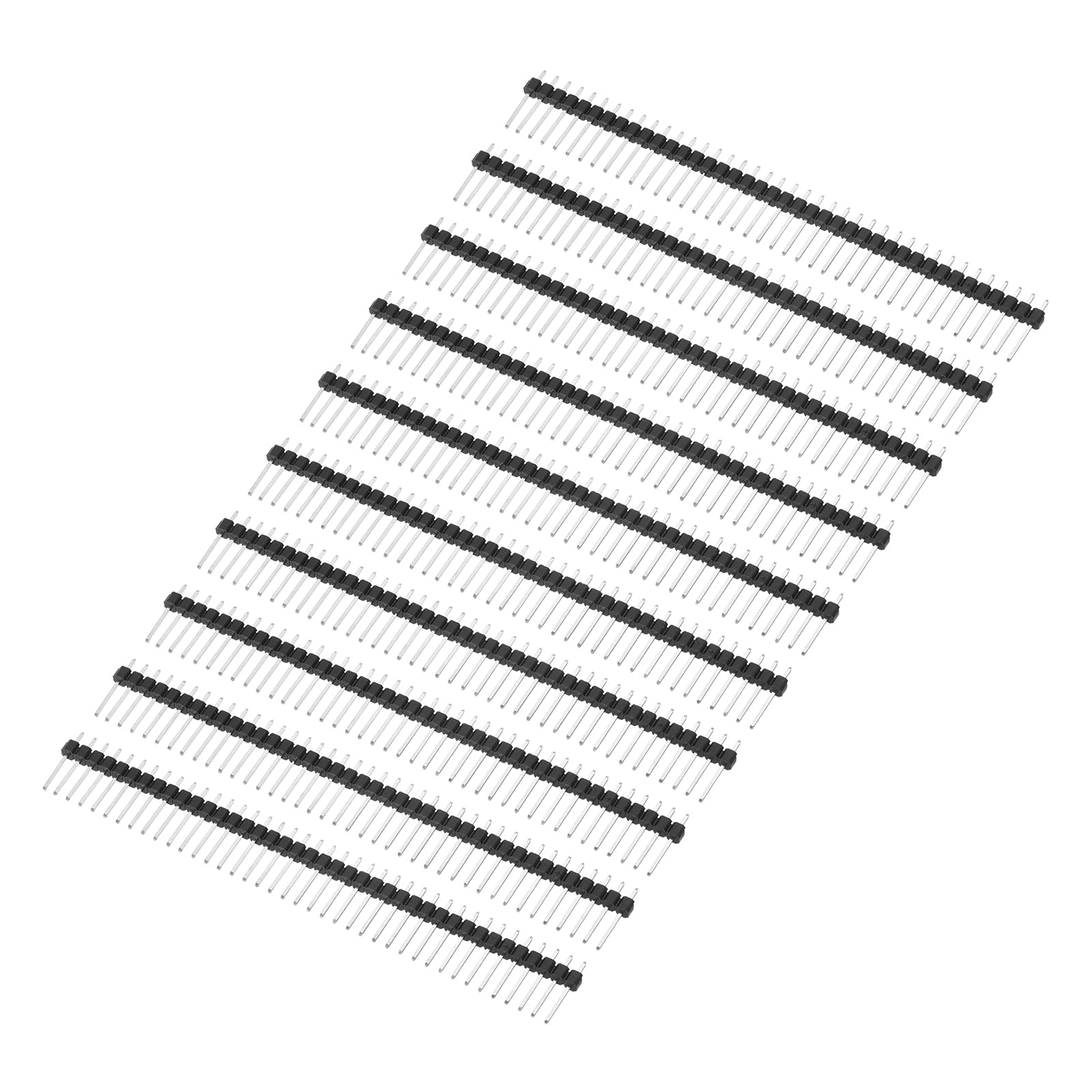 PATIKIL Rechtwinklig Stiftleiste DIP Einzeln Reihe 5 Pin 2.54mm Abstand Gold Beschichtet für PCB Pack von 50