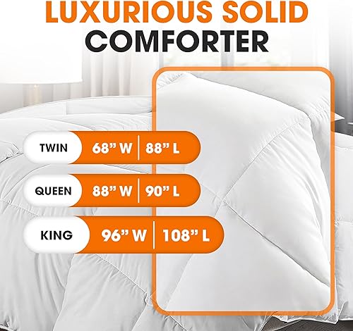 Miniatura 3 de Cheer Collection Lujoso edredón blanco hipoalergénico alternativo para todas las estaciones, tamaño King (96 x 108)