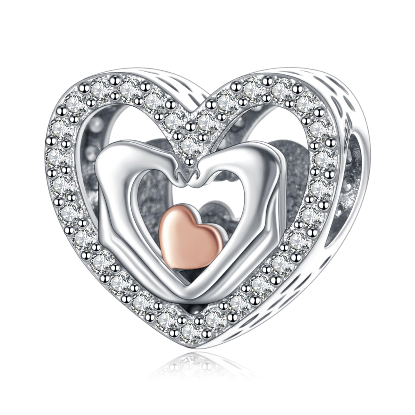 Rimgoris 925 Sterling Silber Charm für Damenarmbänder LIEBE Valentinstag Ewige Liebe Clip Sicherheit kette Baumeln Charms Geschenke