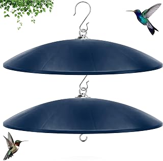 Blue 19.25-inch bird feeder dome covers, two-pack