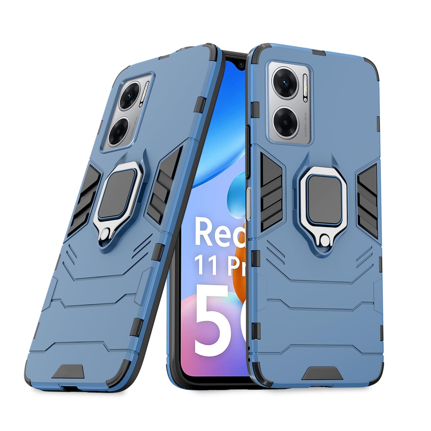 Pikkme Redmi 11 Prime 5G Back Cover | D5 Tough Armor Bumper | 360 Protection Case | Ring Holder Stand Case for Redmi 11 Prime 5G (Blue) (B0CBBJ11T5) Amazon Price History, Amazon Price Tracker