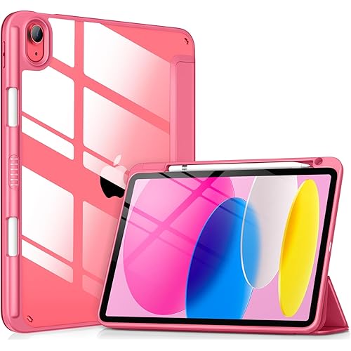 VIKESI Case for iPad (A16) 11-inch 2025 and iPad 10th Generation 10.9 Inch 2022, Clear Back and TPU Shockproof Frame Cover [Built-in Pencil Holder, Support Auto Sleep/Wake] - Watermelon