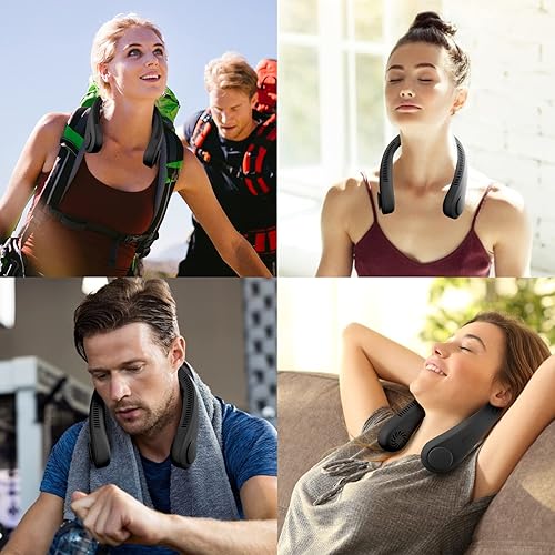 Miniatura 5 de MITO Neck Fans Portable Rechargeable, Bladeless Neck Air Conditioner, USB-C Rechargeable Personal Fan, 3 Speeds Leafless Hanging Neck Fan, 360