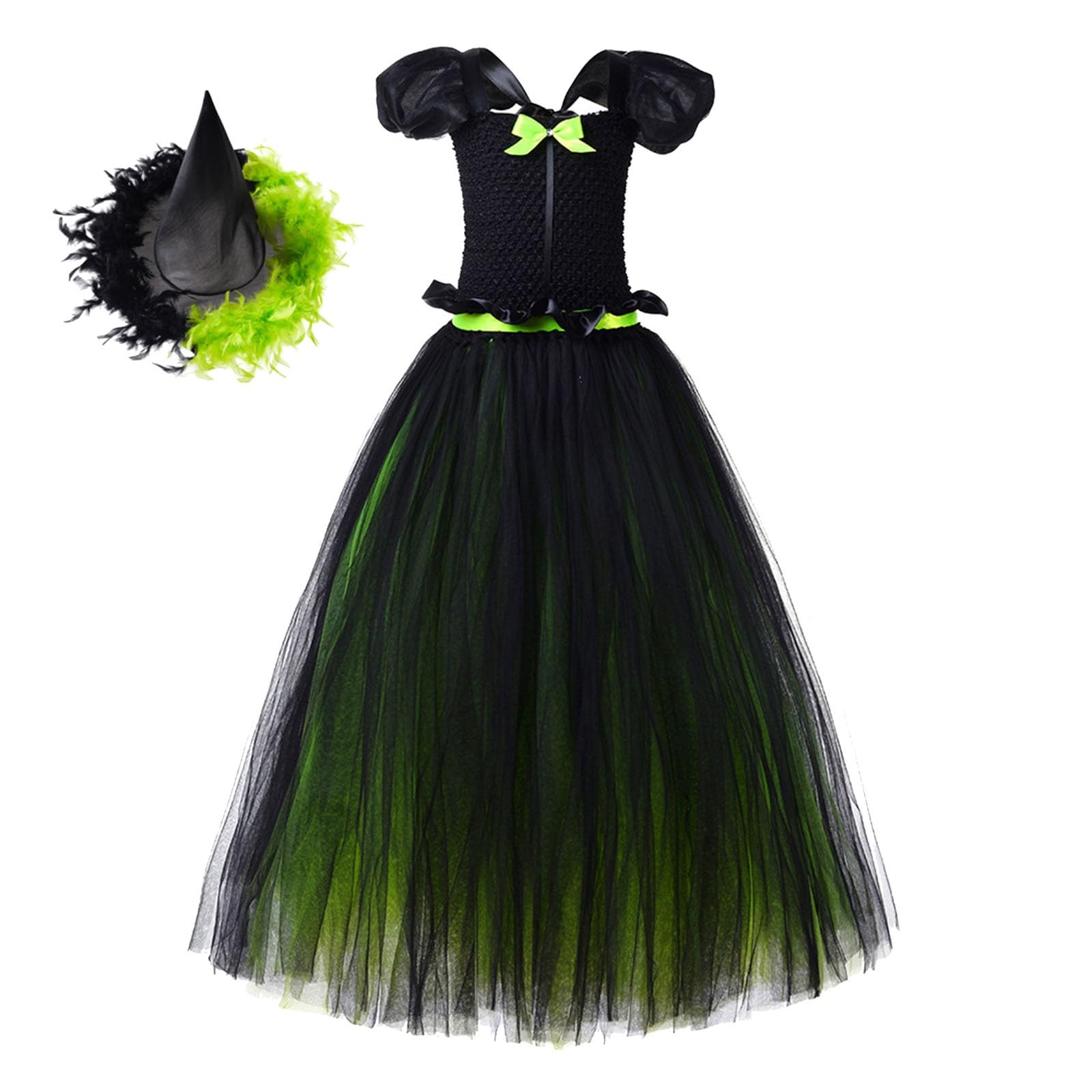 Deguisement Halloween Enfant Sorciere Costume Classique pour Fête À Thème Carnaval Robe Sorcière Jeu Fille 3-8Ans Bebe Ensemble Vêtements Déguisement Magique