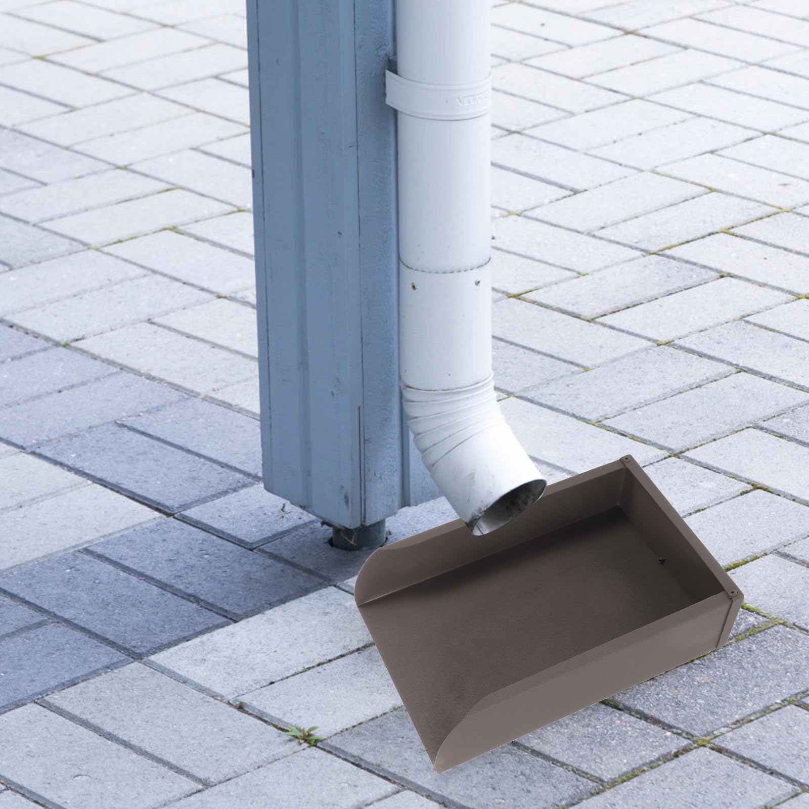 POPETPOP Protector para Canalones y Bajantes de Aluminio Bloque de Drenaje y Bandeja Recogedora, Diseñado para Evitar Salpicaduras en Canaletas de Agua de Lluvia en Edificios y Casas