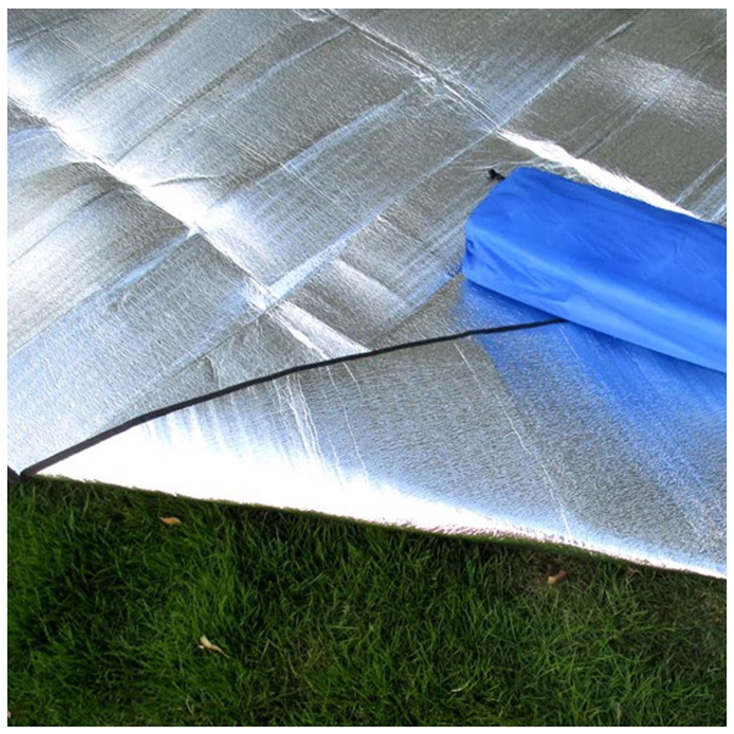 Esterilla de Camping de Aluminio, Colchoneta Plegable for Acampar, Aislante de Aluminio, de Espuma EPE de 7 mm de Grosor, Varios tamaños, con Bolsa de Almacenamiento.
