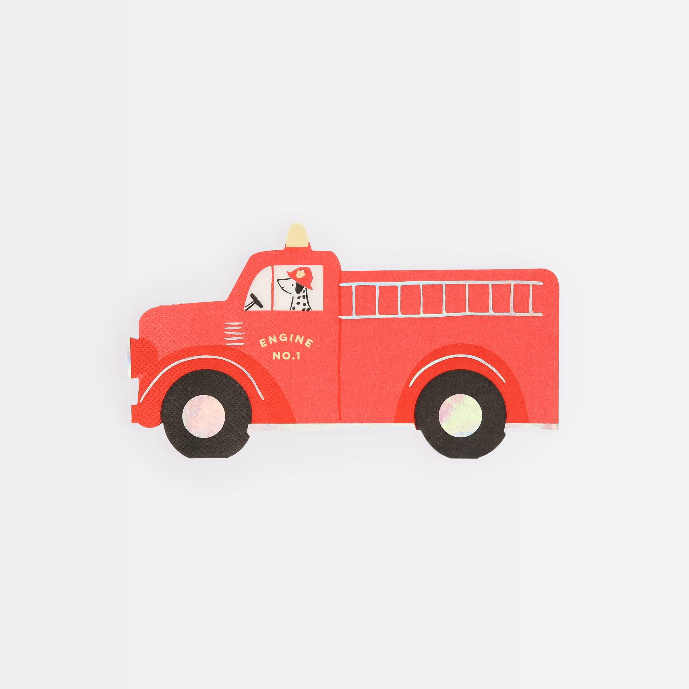 Fire Truck Napkins (Pack of 16)
