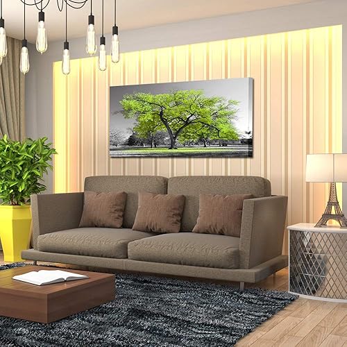 Miniatura 4 de KREATIVE ARTS Arte de pared para sala de estar, vida sencilla, pintura de paisaje de árbol verde lima, decoración de pared de oficina, impresiones