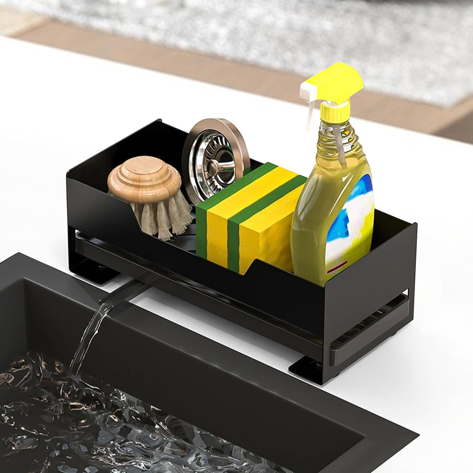 Simsky - Organizador para fregadero de cocina, soporte de esponja para fregadero, cocina