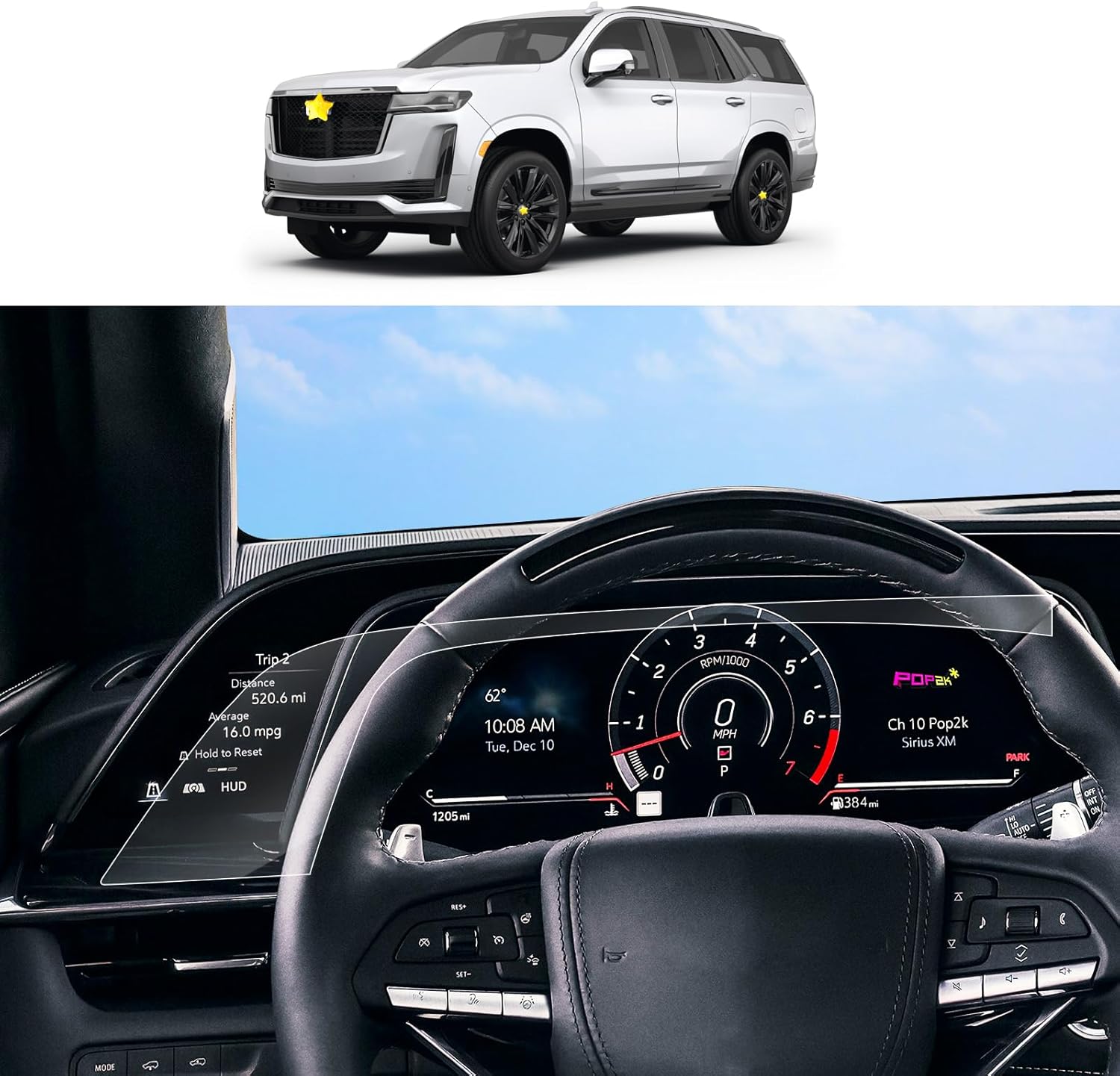 SKTU 2023 2024 Escalade Accessories Screen Protector for