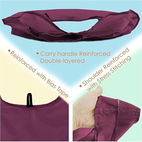 Vista 204 de BeeGreen Bolsas para comestibles, lavables a máquina, paquete de 12 bolsas extragrandes reutilizables, resistentes, plegables con banda Moss Marrs