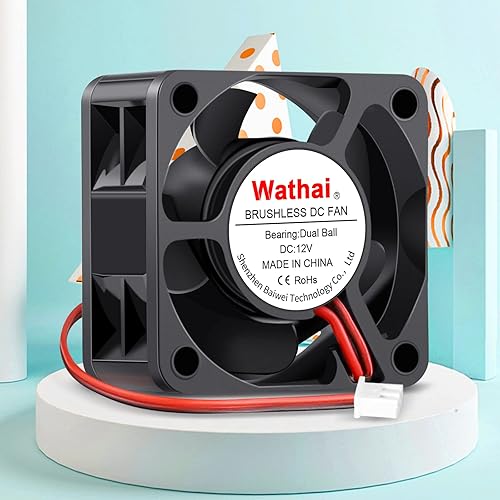 Miniatura 5 de Wathai Ventilador de enfriamiento sin escobillas de CC con rodamiento de bolas dual de 1.575 in x 0.787 in y 12 V para reemplazo de fuente de